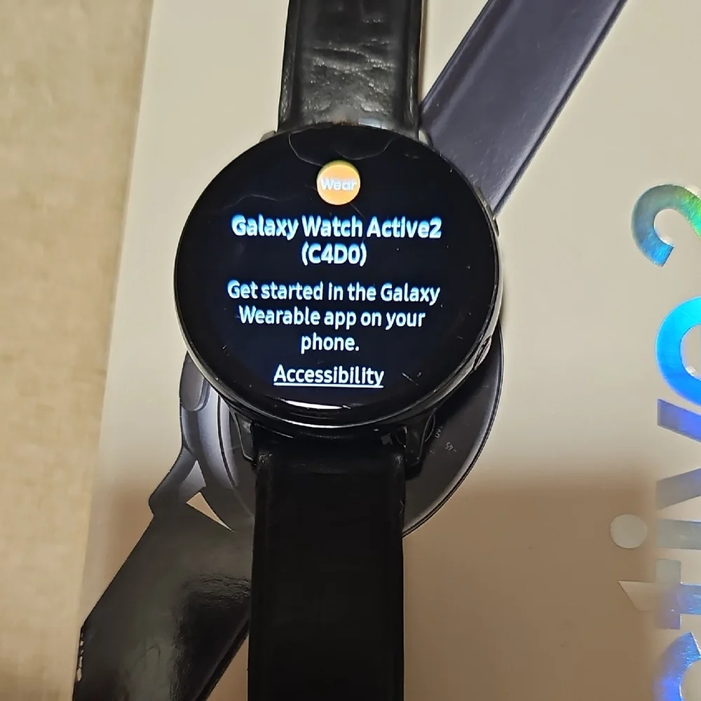 Samsung Galaxy Watch Active2 with Black Band and Multi-Color Bezels